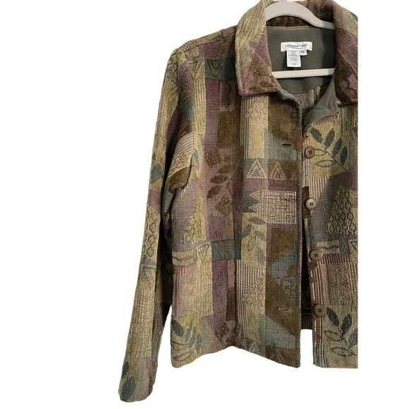 Coldwater Creek Tapestry Shacket Size Petite Large - Picture 3 of 5